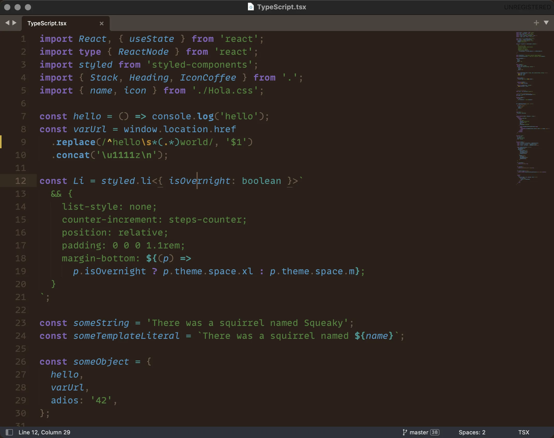 Squirrelsong Dark theme for Sublime Text