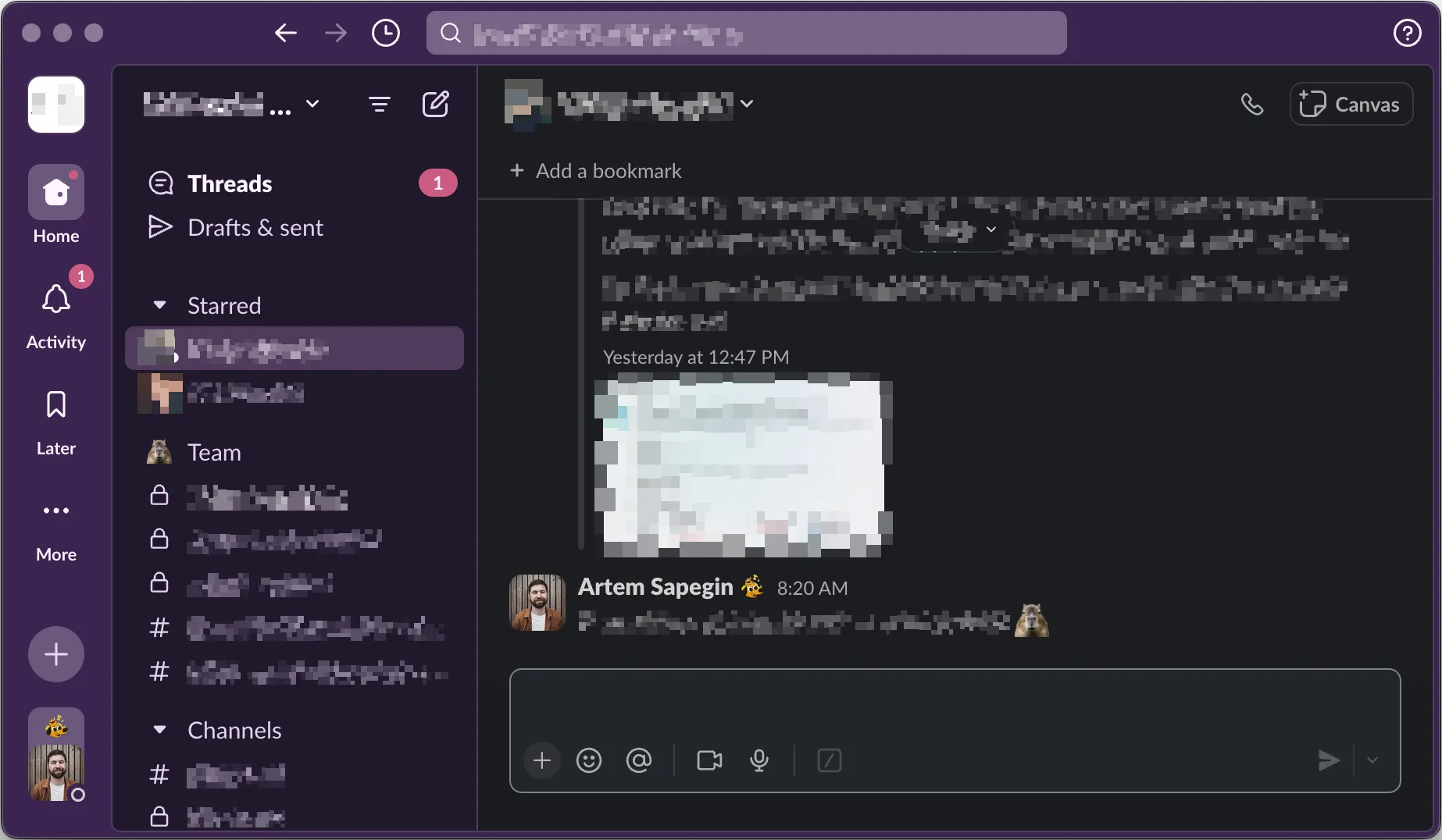 Squirrelsong Dark Deep Purple theme for Slack