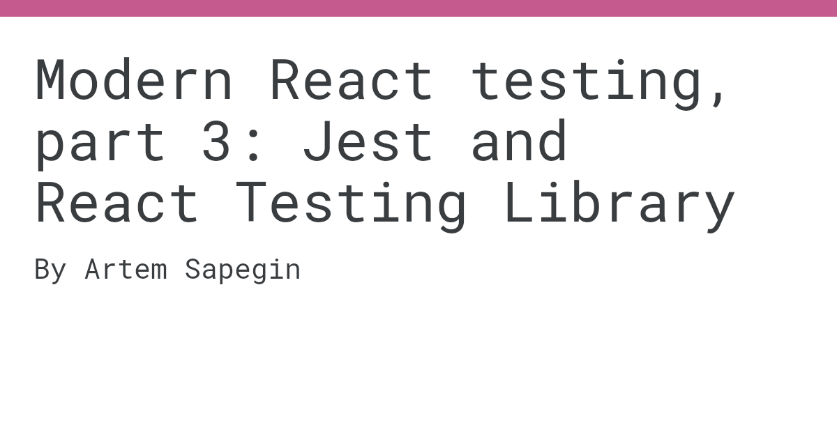 GitHub - testing-library/eslint-plugin-testing-library: ESLint plugin to  follow best practices and anticipate common mistakes when writing tests  with Testing Library
